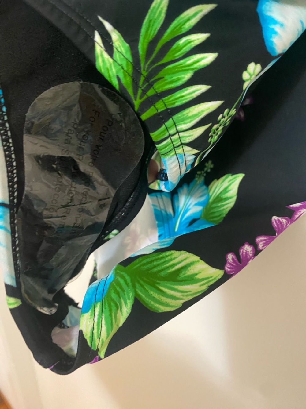 Jantzen Black One-Piece Swimsuit with Blue & Purple Floral Print - Picture 3 of 5